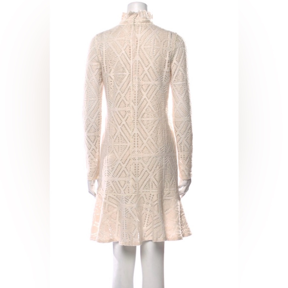 See by Chloé White Lace Turtleneck A-Line Dress - Size S